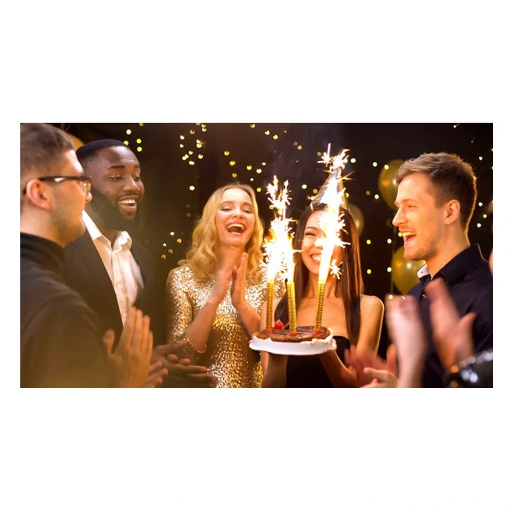 6 Birthday Sparkling Candles for Birthday Party, Wedding, nightclubs, 50seconds